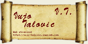 Vujo Talović vizit kartica